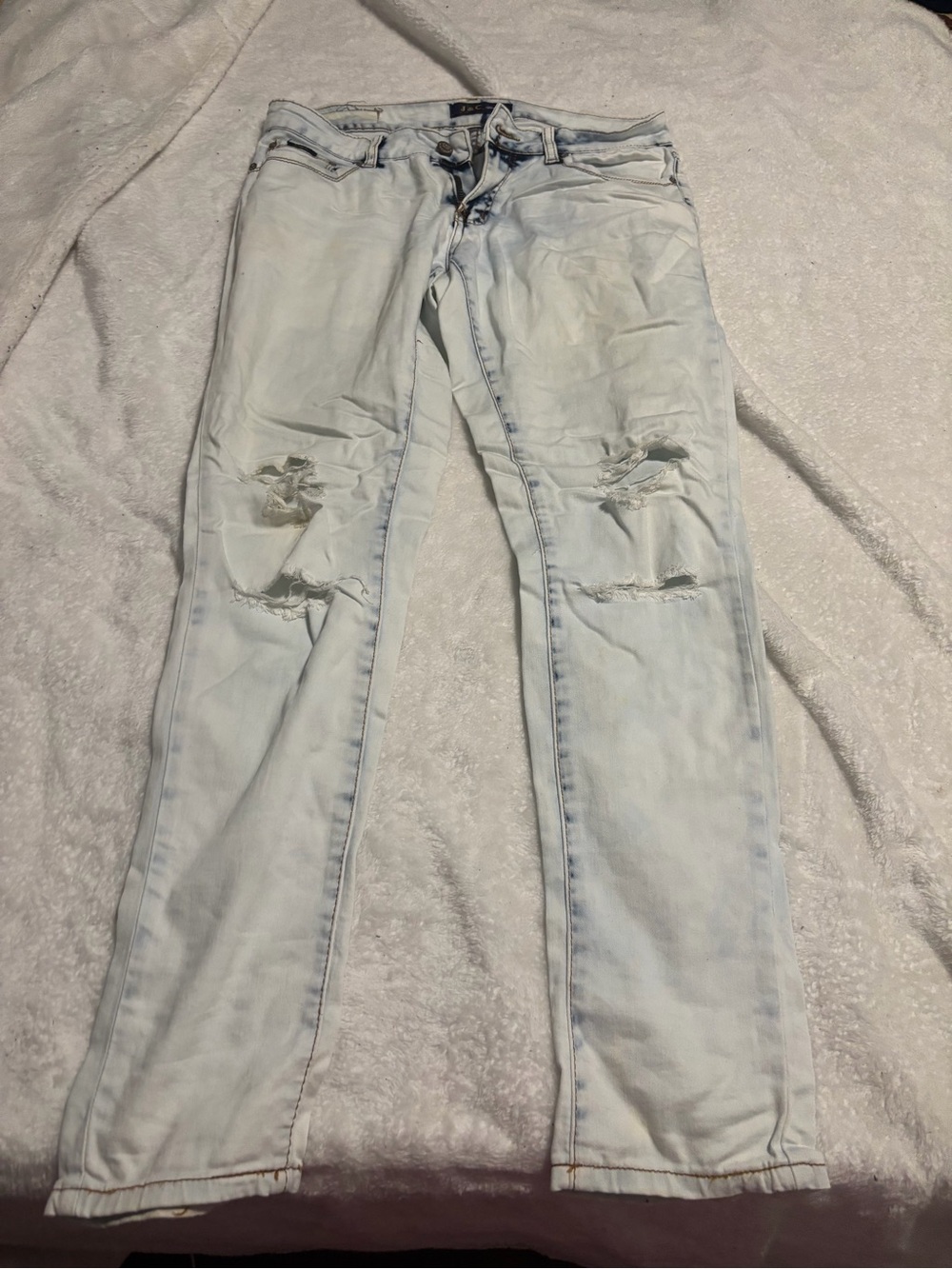 Light Wash Ripped Skinny Jeans